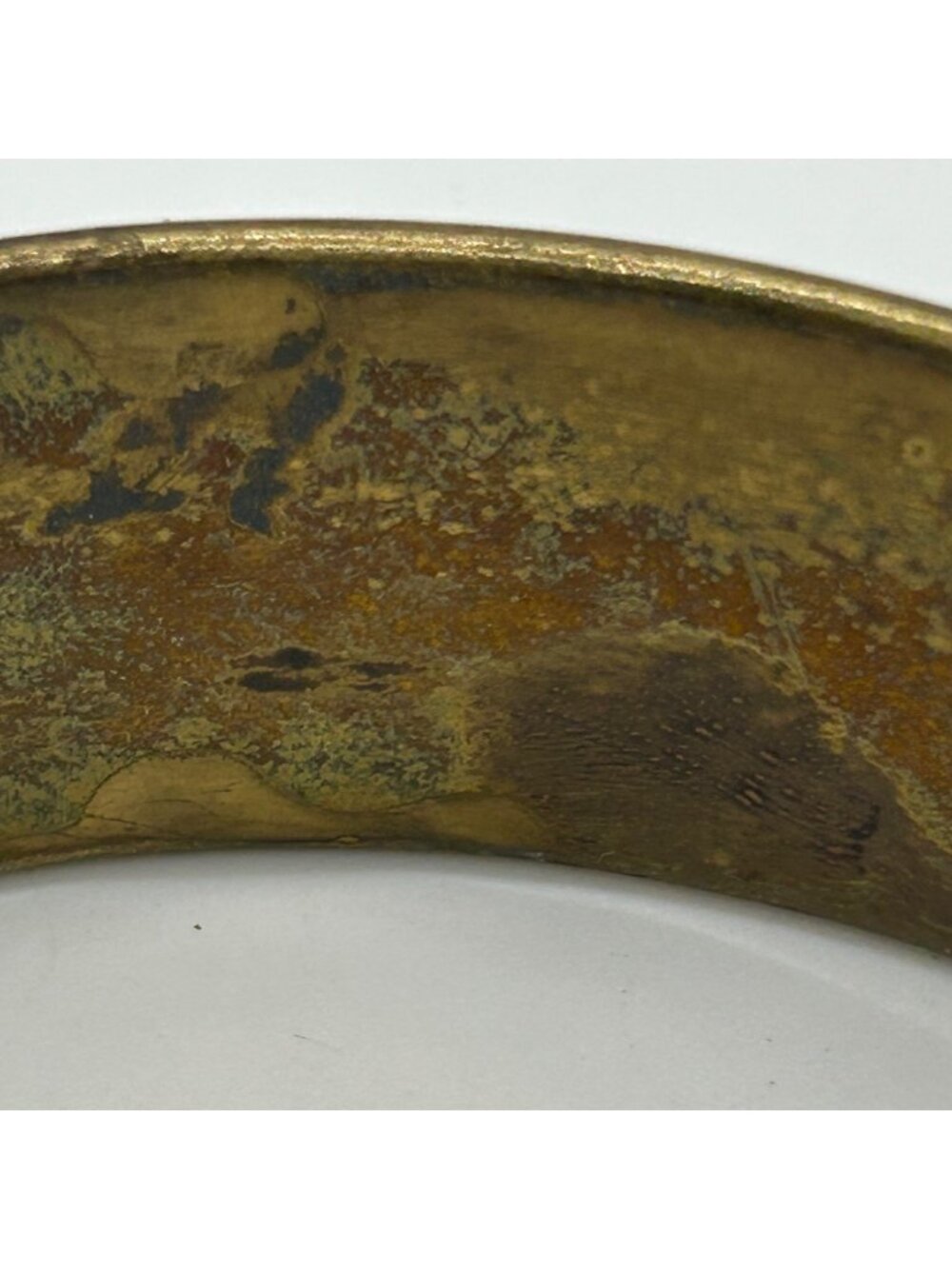 Vintage Adjustable Brass Copper & Silver-Tone Tricolor Cuff Bracelet 8" Unisex - Picture 13 of 16